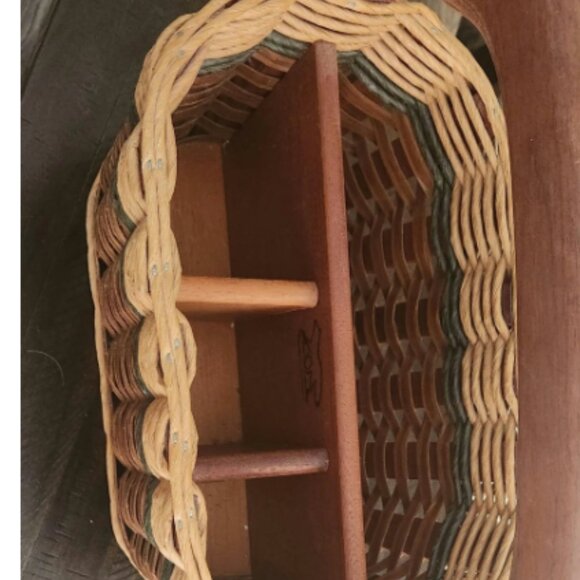 Vintage Foxcreek Wicker Picnic Basket, Utensil Basket - Picture 4 of 5